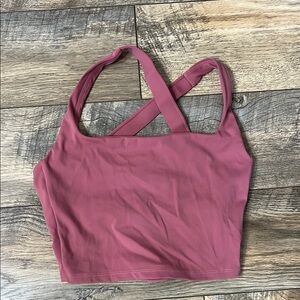 Pink Cross-Back Crop top